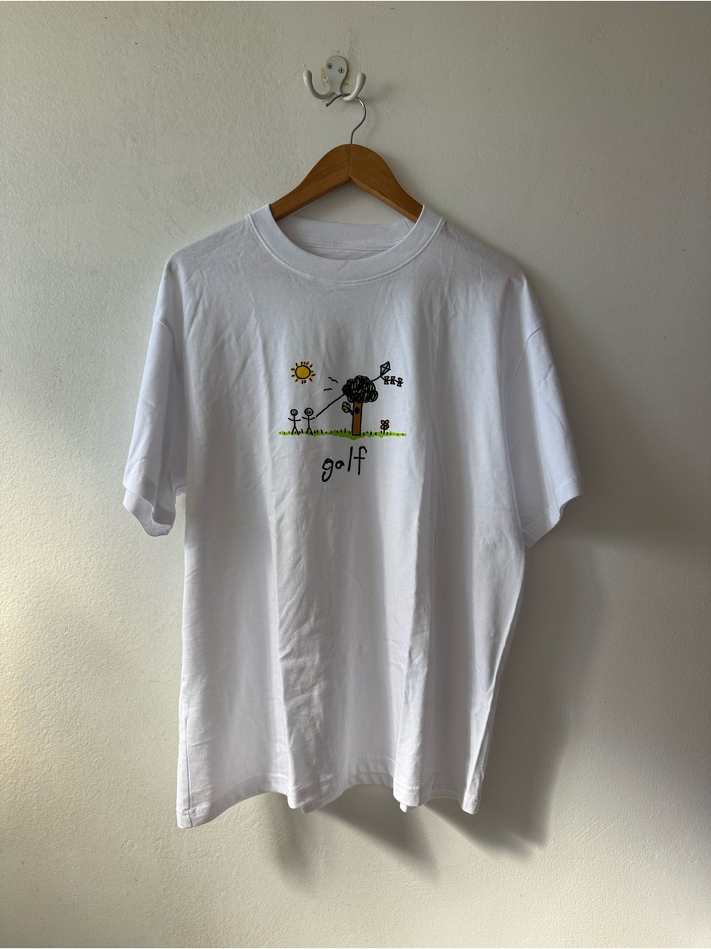 Golf Wang Stick figure kite white graphic tee